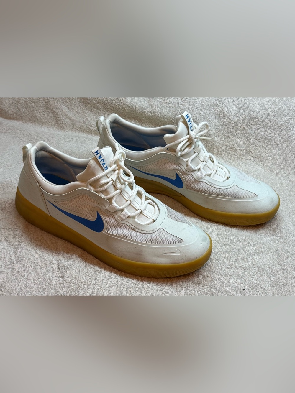 Nike SB Nyjah Free 2 Skateboarding Shoes White/Blue Gum Men’s US 13 D